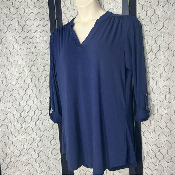 Lildy Roll Up Sleeve Tunic Top - Picture 2 of 11